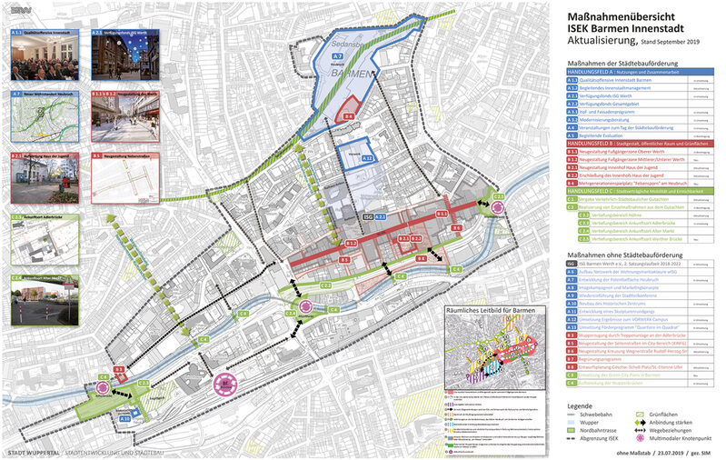 Fördergebiet und Maßnahmenübersicht ISEK Innenstadt Barmen 2019